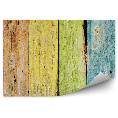 Papier peint Vieille Clôture En Bois Arc-En-Ciel