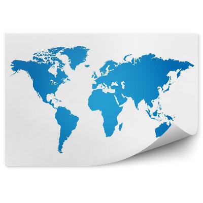 Papier peint Carte du monde bleue