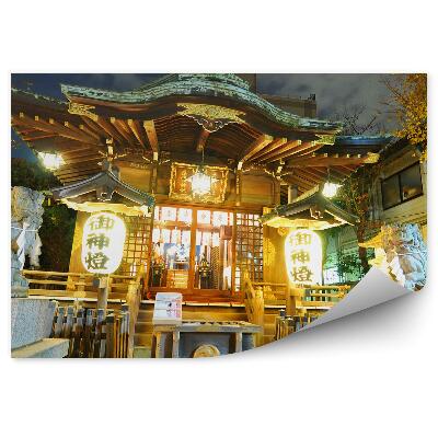 Papier peint Temple japonais Arbres Signes chinois Tokyo