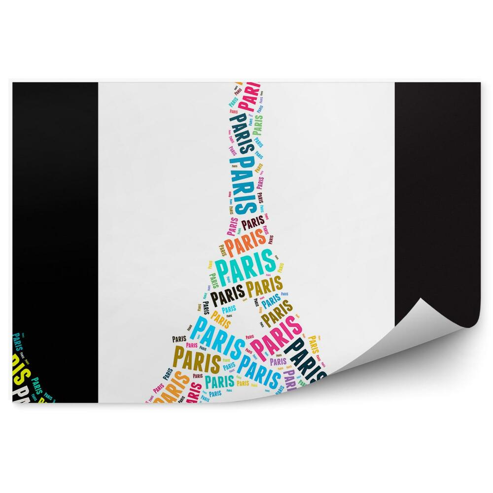 Papier peint Inscriptions colorées composant la tour eiffel