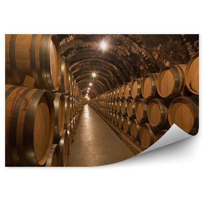 Tapisserie murale Barriques de vin dans la cave