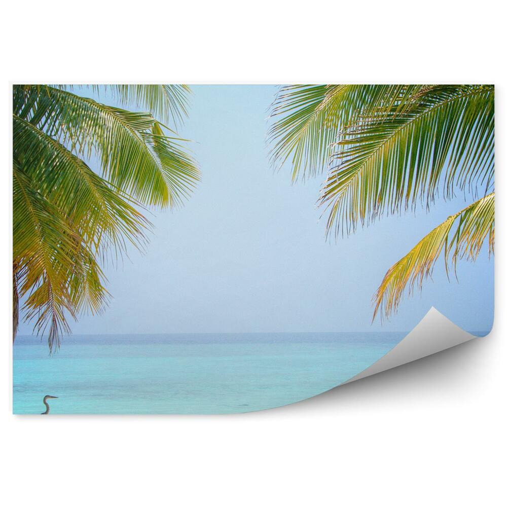 Papier peint Oiseau tropical de luxe palmiers