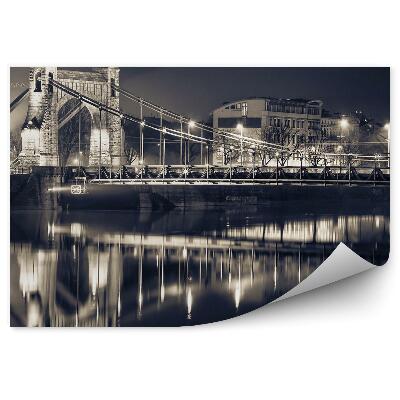 Papier peint Noir et blanc Pont Grunwald Rivière Ciel Wrocław Ombre