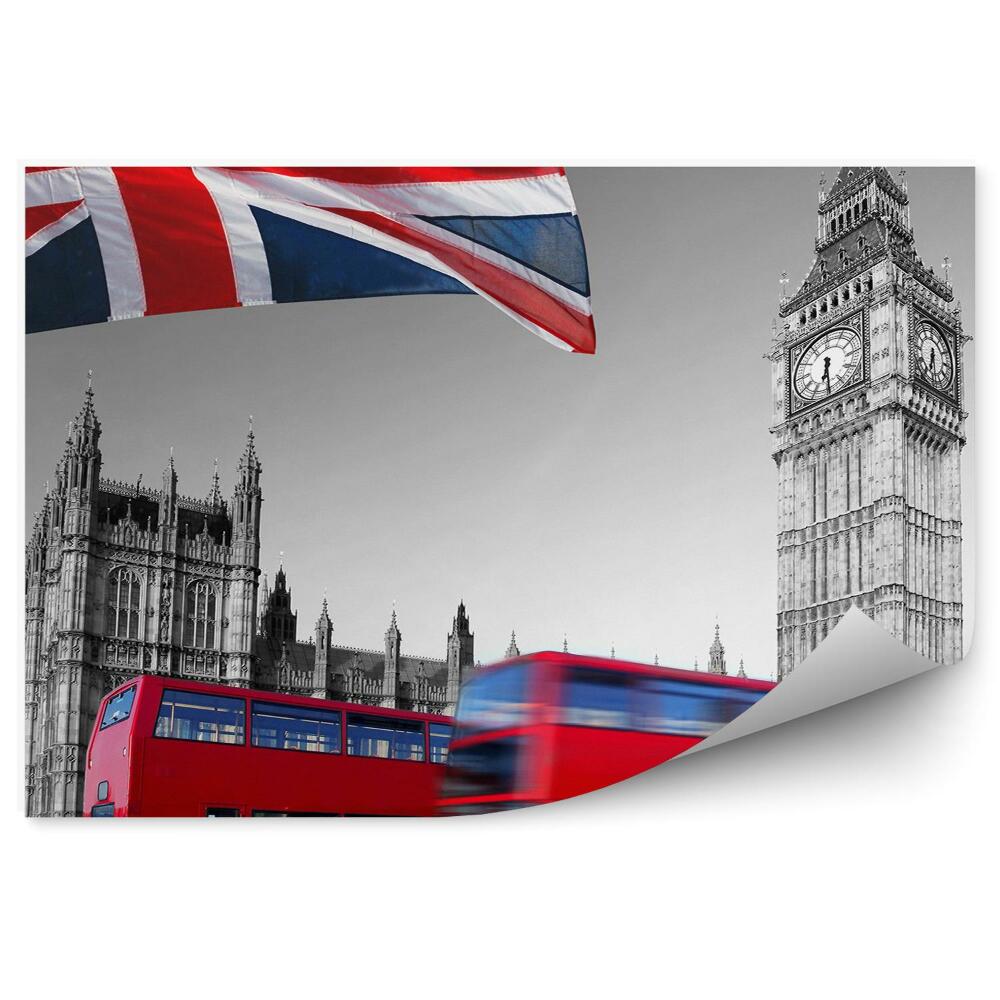 Papier peint Royaume-Uni bus drapeau big ben