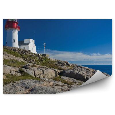 Papier peint Phare norvégien rochers mer