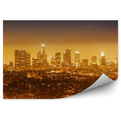 Papier peint Chicago Night Skyline Skyscrapers Lights Sunset (En Anglais)