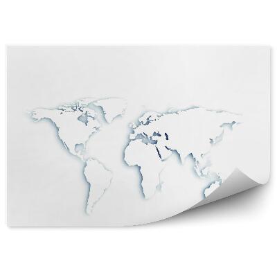 Papier peint Carte du monde 3d blanche