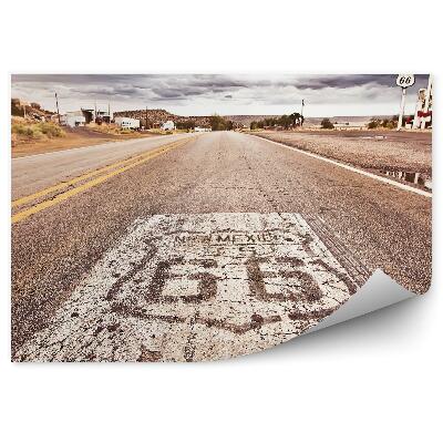 Papier peint Vieille route 66 rue ciel nuageux