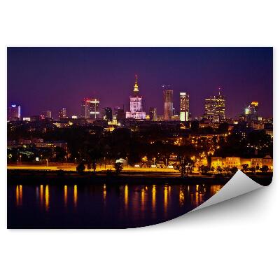 Papier peint panoramique Panorama d'une forêt en automne avec des feuilles d'or
