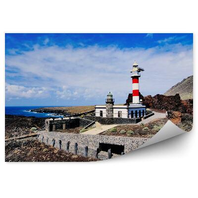 Papier peint Phare Péninsule Teno Montagnes Océan Ciel Nuages Tenerife