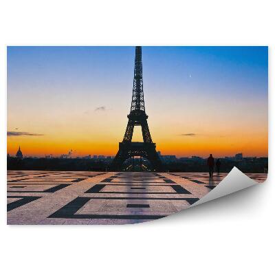 Papier peint Vue romantique de la tour eiffel au lever du soleil