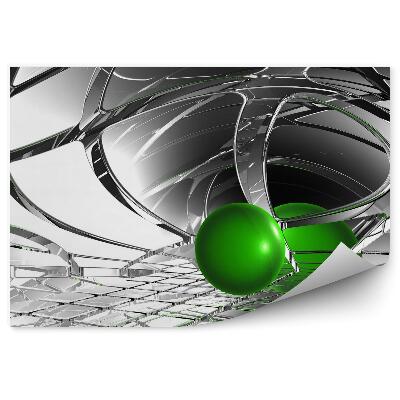 Papier peint Boule Verte Dans Un Espace Abstrait