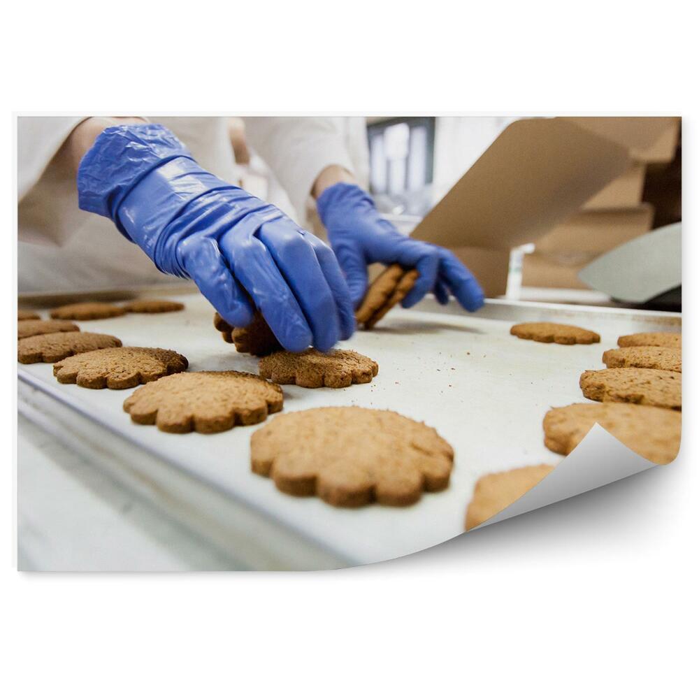 Papier peint Production de biscuits dans l'usine