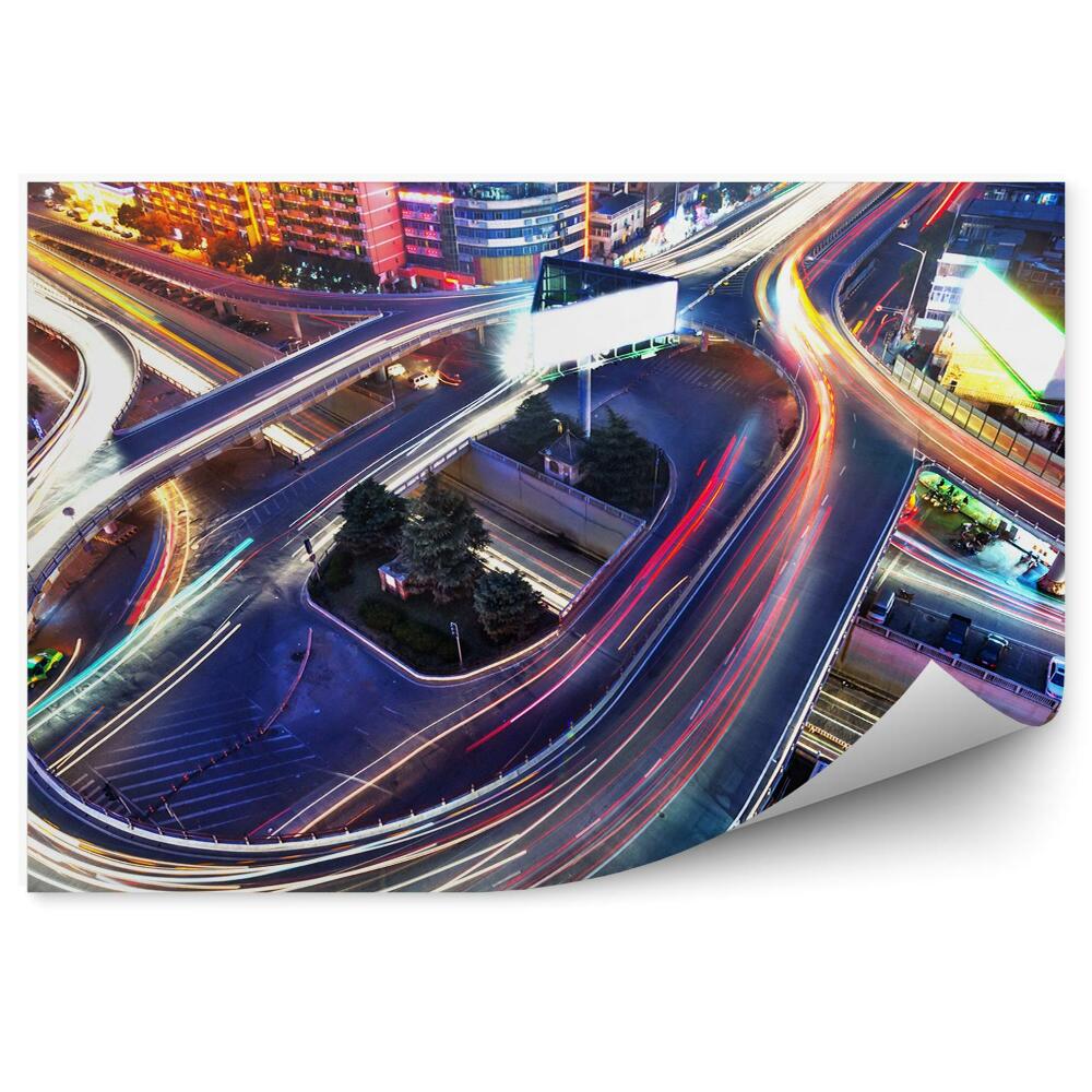 Papier peint ville lumière couleurs circulation vie bâtiments