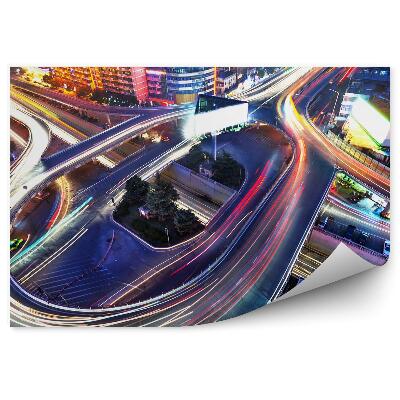 Papier peint ville lumière couleurs circulation vie bâtiments