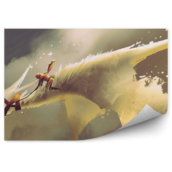 Tapisserie panoramique Dragonnier dans les nuages