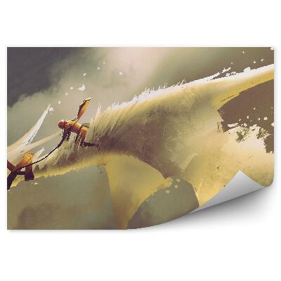 Tapisserie panoramique Dragonnier dans les nuages