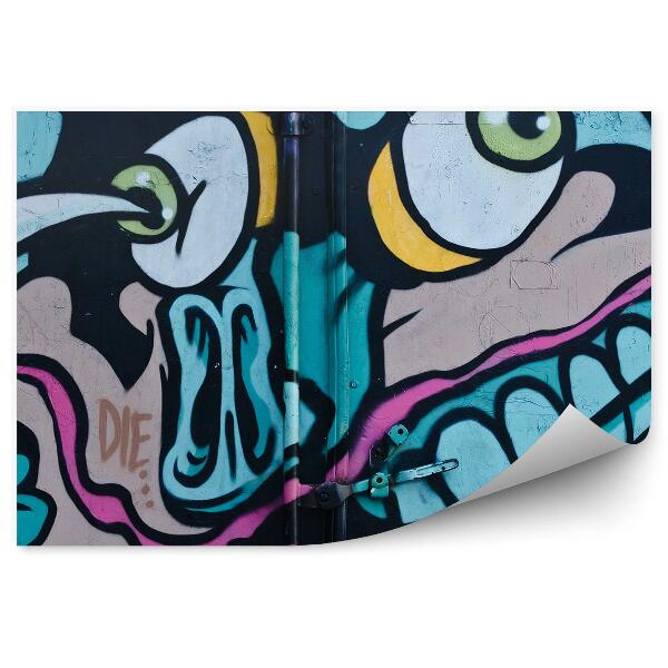 Papier peint Graffiti Visage De Porte