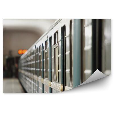 Papier peint Voitures vertes station de métro moscovite tunnel