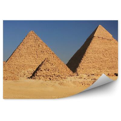 Papier peint Pyramides sable chameaux