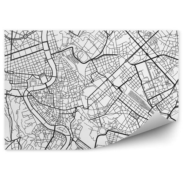 Papier peint Plan de la ville de Londres en noir et blanc