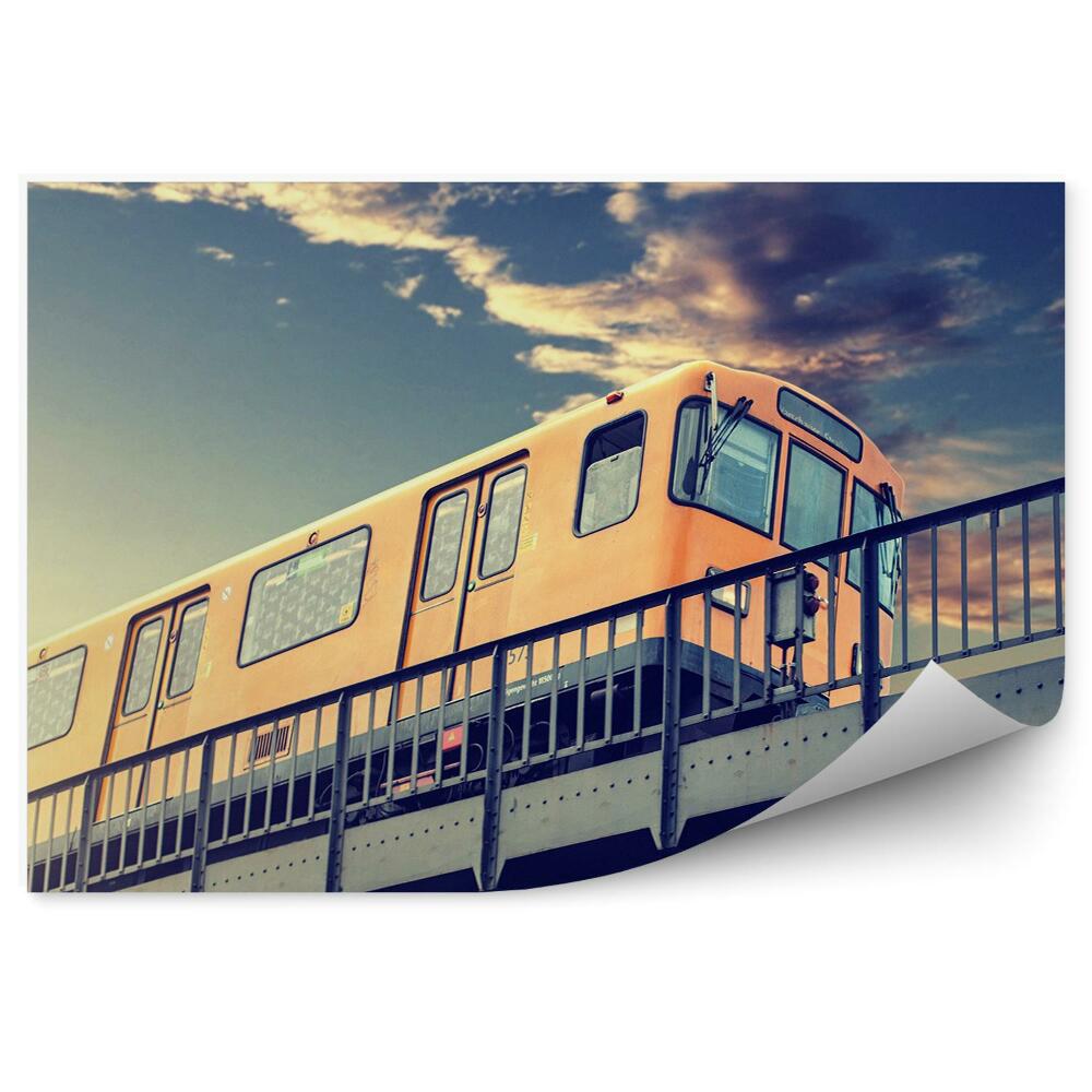 Papier peint Berlin pont orange train lumière