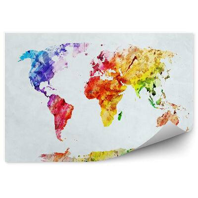 Papier peint Carte du monde à l'aquarelle