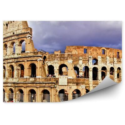 Papier peint Vue du colisée de Rome par des touristes