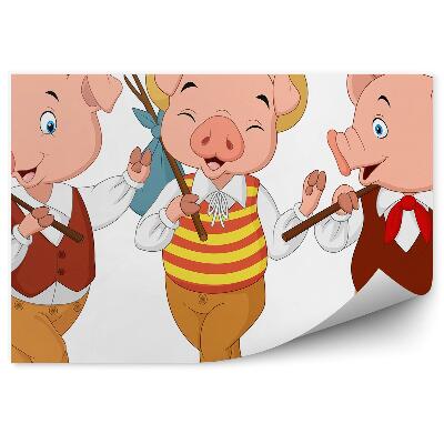 Tapisserie panoramique Cochon voyageant en vêtements conte de fées