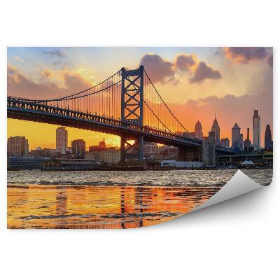 Tapisserie murale Paysage toscan panorama lever de soleil val d'orcia italie