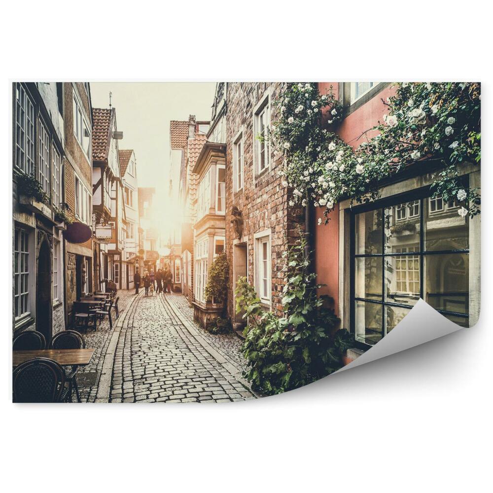 Papier peint Rue historique en Europe au coucher du soleil