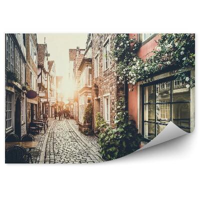 Papier peint Rue historique en Europe au coucher du soleil