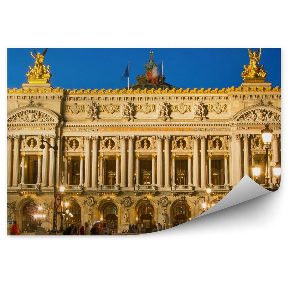 Papier peint Opéra Garnier Paris Lumières Route Ciel Gens