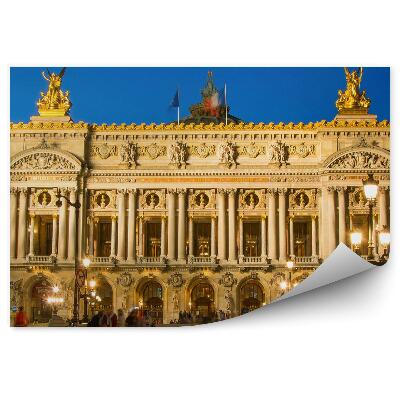 Papier peint Opéra Garnier Paris Lumières Route Ciel Gens