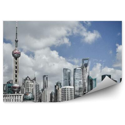 Papier peint gris ville vue nuage paysage