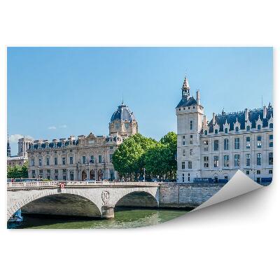 Papier peint Pont Saint-Michel Bâtiments Arbres France Paris Seine
