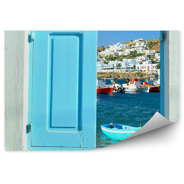 Papier peint Vieille fenêtre donnant sur la côte mycénienne