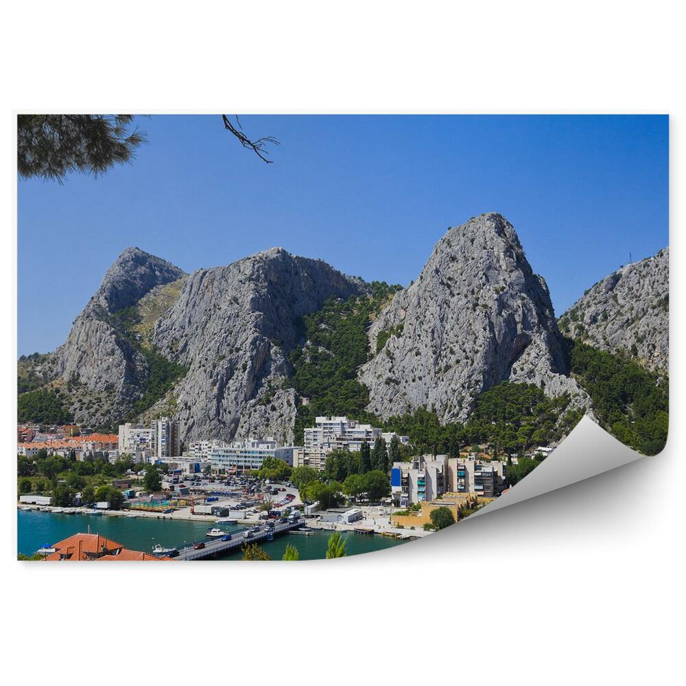 Papier peint Montagnes rocheuses ville pont eau