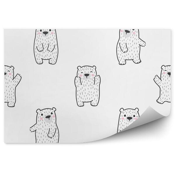 Tapisserie panoramique Ourson dansant pour enfants