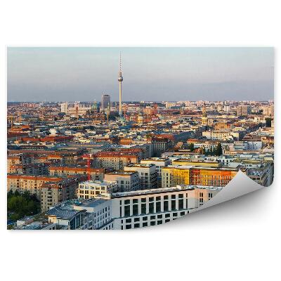 Papier peint Vue aérienne de Berlin Bâtiments Route Voitures Tour de télévision