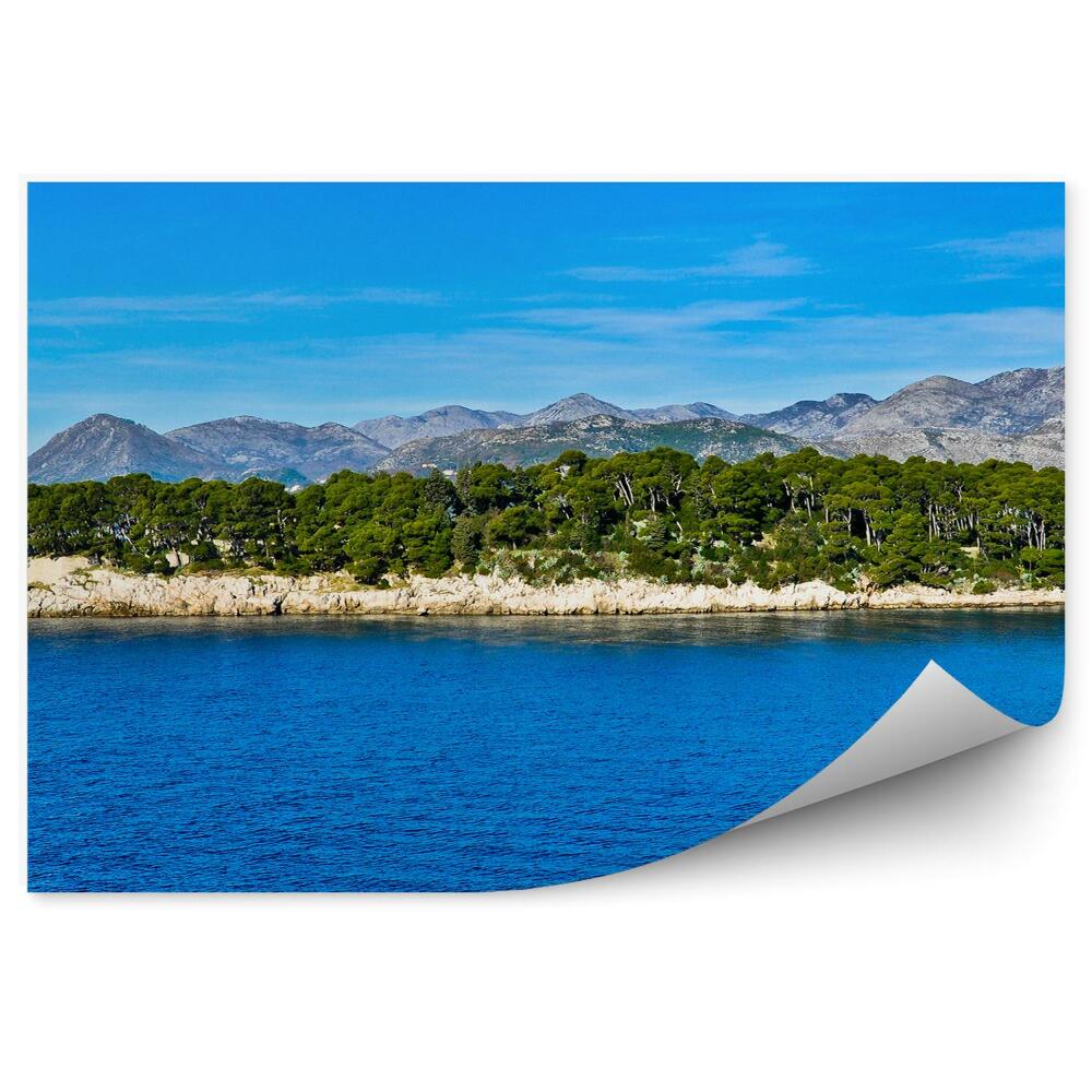 Papier peint Île Dubrovnik Eau verte Paysage