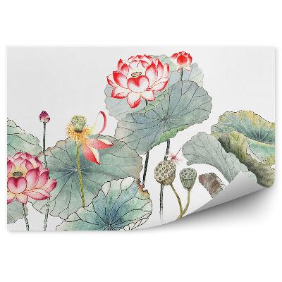 Papier peint Dessin de nénuphars