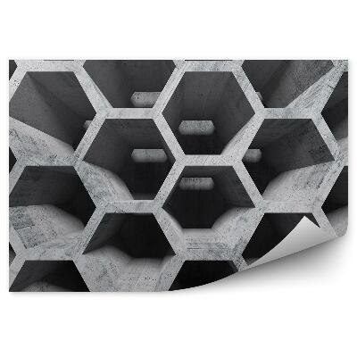Papier peint Perspective de nid d'abeille en béton