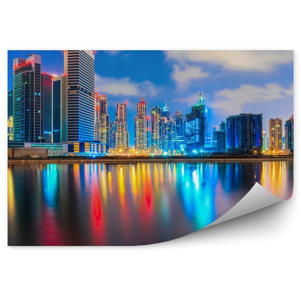 Papier peint Gratte-ciel Ciel Nuages Océan Dubaï