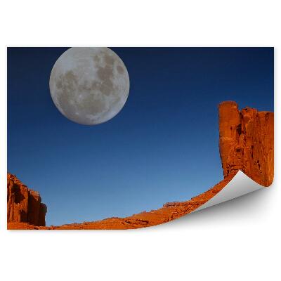 Papier peint Vallée Rochers Arizona Utah Ciel Lune