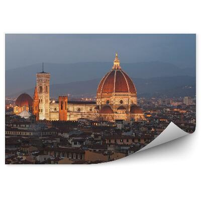 Papier peint Panorama De Florence Bâtiments Montagnes Lumière De Nuit