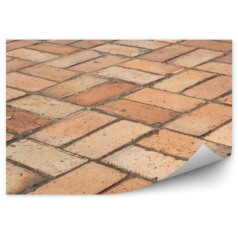 Papier peint Perspective d'un sol en briques