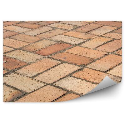 Papier peint Perspective d'un sol en briques