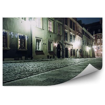 Papier peint Rue de la vieille ville Varsovie Nuit