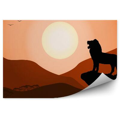 Tapisserie murale Roi lion de la jungle collines